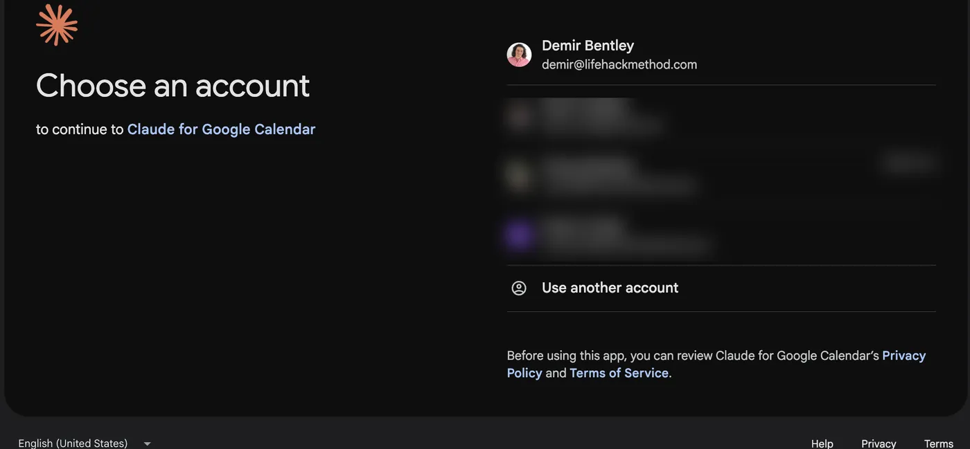 Google account chooser